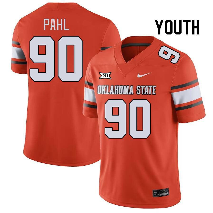 Youth #90 Wes Pahl Oklahoma State Cowboys College Football Jerseys Stitched-Orange